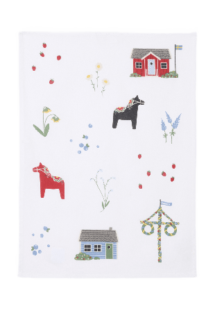 Åhléns Home Kökshandduk SVERIGE 50x70 cm Kökstextil Vit ONESIZE