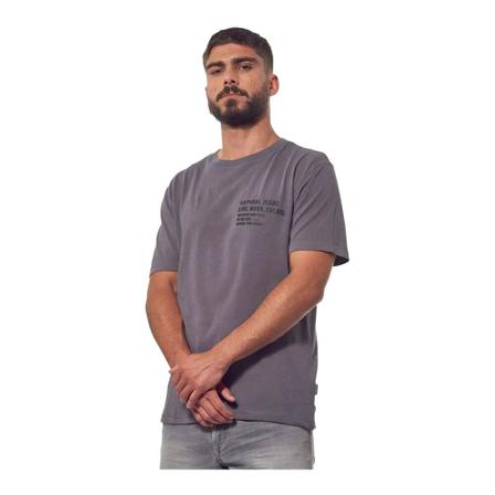 Kaporal, Tee Shirt Coton Dos Printé Grijs, Heren, Maat:S