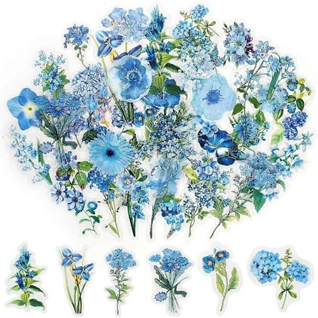 100 st Scrapbook Blomsterdekaler Självhäftande Blomstermönster Pappersdekaler med 50 Mönster för Scrapbook Brev Vägg Journal Album Anteckningsbok Kort