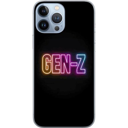 Yhteensopiva Puhelinkuori Apple Apple iPhone 13 Pro Max Neontext Gen Z värikkäässä valossa tummaa taustaa vasten modernissa digitaalisessa tyyliis