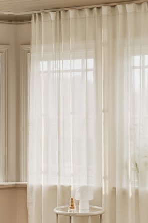 Jotex - Gardin Linmiks 1-lengde Ekstra Bred Naturhvit - LINN - Kjøp Lingardiner hos Jotex