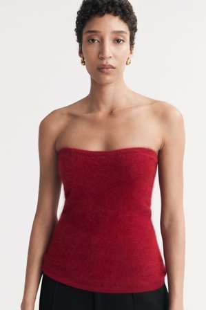 Soft Goat - Brushed Bustier - Kashmirtröja dam - S - Lipstick Red