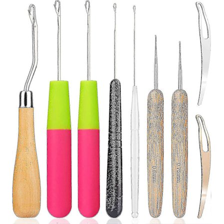 9 st Dreadlocks Virknål Verktyg, Spärrhake Dread Virknålar För Hårlåsning Vävning, Sammanlåsande Verktyg För Locs