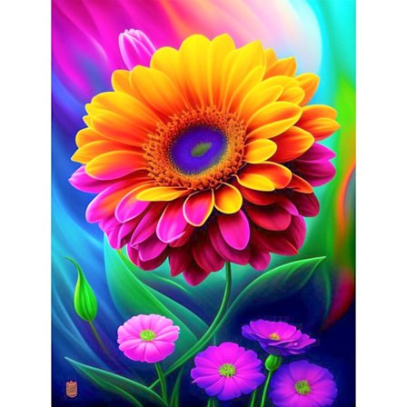 (30 × 40 cm, Kukka K) DIY Timanttimaalaus, Kukat 5d Timanttimaalaus