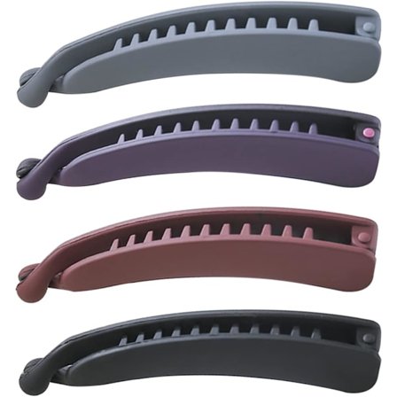 4 STK Banan Hårklemmer Banan Hårklemmer Hårnåle til Kvinder Akryl Hestehaleholdere Store Hårspænder til Kvinder og Piger