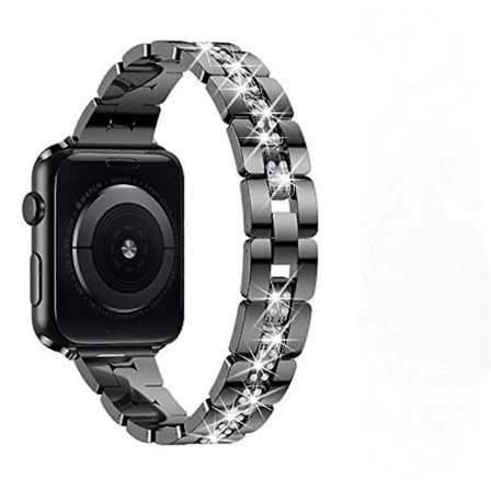 Diamantprytt Metall Klockarmband Iwatch Kompatibelt med SE Serie 6/5/4 Armband --- Svart42mm