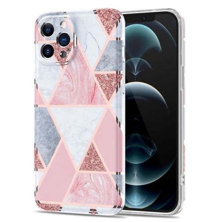 BOOM - Grid iPhone 12 Pro Max Skal - Rosa Marmor Rosa