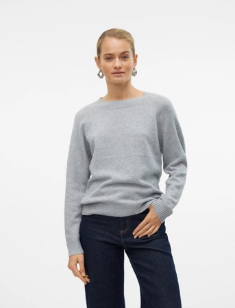 Vero Moda Vmdoffy Ls O-Neck Blouse Ga Noos - Grey - L
