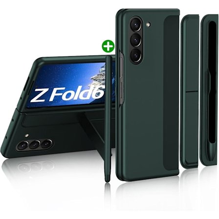 Etui til Samsung Galaxy Z Fold 6 med S Pen, udskiftelig S Pen-holder & stativ Mat PC Stødsikkert Helkrops Robust Etui