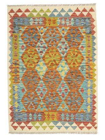 Kelim Afghan Old Style Matta Orientalisk Brun/Grön (Ull, Afghanistan)