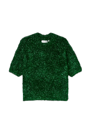 Carin Wester Lurvig glittertröja COLLEEN Stickat Grön M