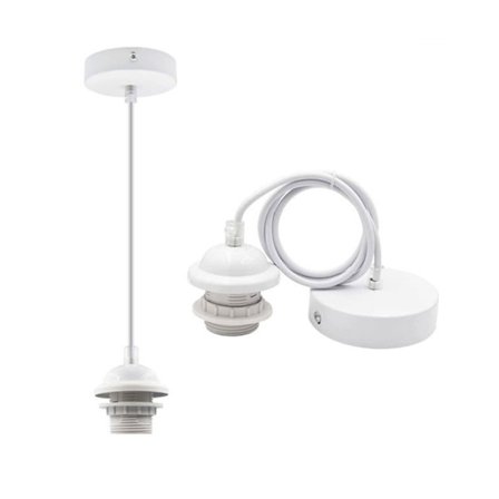 E27 Hængelampeholder Loftlampe Base HVID