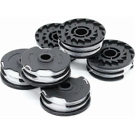 Pakke med 6 udskiftningsspoler til LIDL Parkside akku-græstrimmere PRTA 20-Li A1, B2, C3, PRT 550 A1, A3, PRT 300 A1 - 2 x 4m 1.6mm