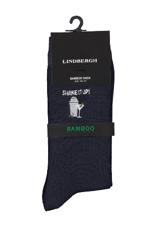 Lindbergh Embroidery Bamboo Socks Strumpor Herr Grå 40-47