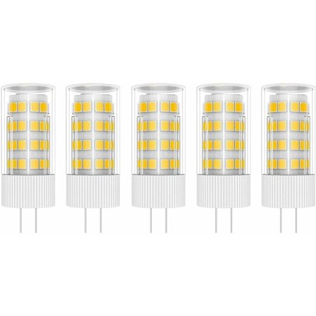 5X G4 LED-lampa 5W glödlampa 51 SMD 2835LEDs Varmvit 3000K LED