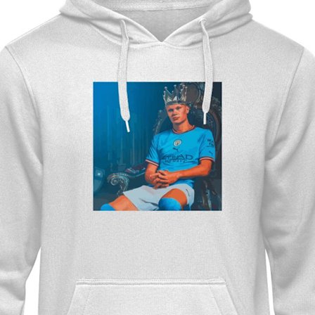 Barn Hoodie Manchester City Erling Haaland anfallare Norge fotboll främre Premier League mål skytt kung konst