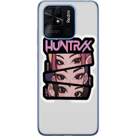 Yhteensopiva Puhelinkuori Xiaomi Redmi 10C K-pop-inspiroitunut futuristinen tyttöryhmä neonvaloissa ja kosminen sci-fi-kohtaus