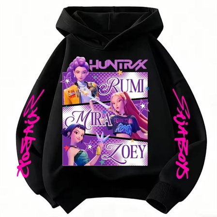 Kpop Devil Hunter Huntrix Lasten Huppari Kpop Huppari Toppi -150cm Musta