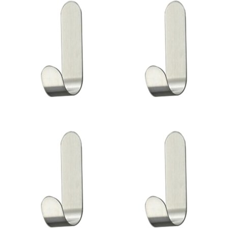 4 delar rostfritt stål självhäftande krok, självhäftande krokar krok, för handduk, nycklar, hem, kök, badrum, anti-rost och vattentät