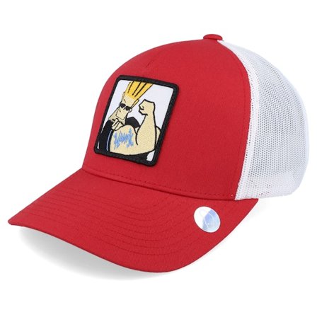 Johnny Bravo - Rouge trucker Casquette - Bravo Hunk Red/White Trucker @ Hatstore