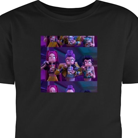 Barn T-skjorte Demon Hunters KPop figur med mörk aura