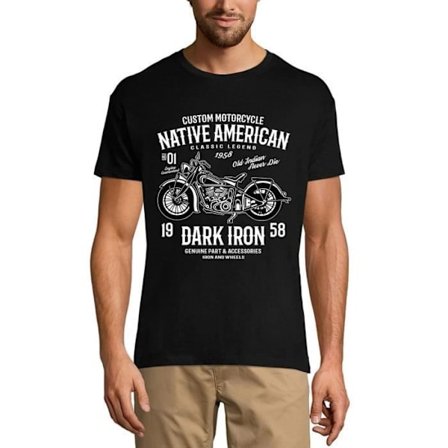 Native American Motorcykel T-shirt för män - Dark Iron Biker – Native American Motorcycle - Dark Iron Biker – Vintage Black T-shirt