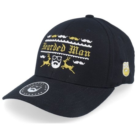 Ho-Ho-Hats - Sort flexfit Kasket - Ugly Christmas Logo Black Flexfit @ Hatstore