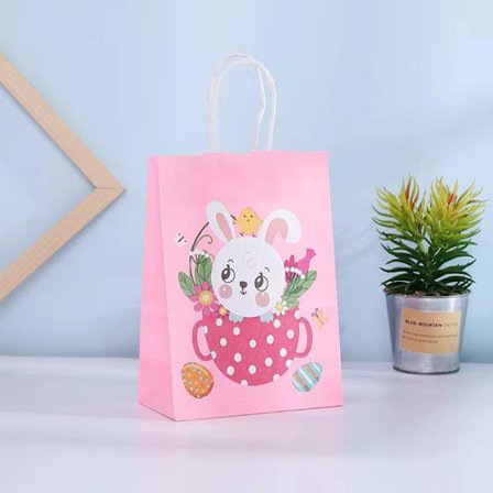 12 stk påskegaveposer for barn påskegodteriposer godteposer med håndtak påskefest favoriserer rekvisita