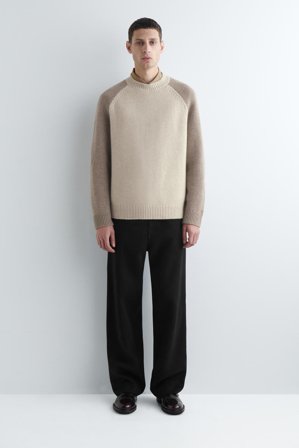 COS Men's Jersey Cashmere En Bloques De Color in Beige