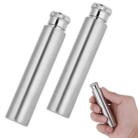 Lomme Whiskey Flaske Rustfrit Stål Bærbar Whiskey Likør Alkohol Flaske Lomme Vin Flaske Rør Lille Kande 1oz 2 stk (Fww)