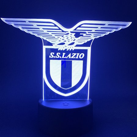S.S. Lazio USB 3D Anime Natlampe Atmosfærisk LED Bordlampe Julegaver til fodboldfans Dekorativ lampe til børneværelset