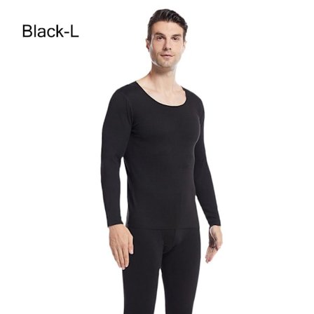 Miesten thermal koko set pitkä Johns ylä- ja alaosa MUSTA L