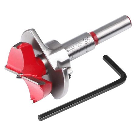 Indbygget træbor, Ø35 mm træbor med justerbar positionering