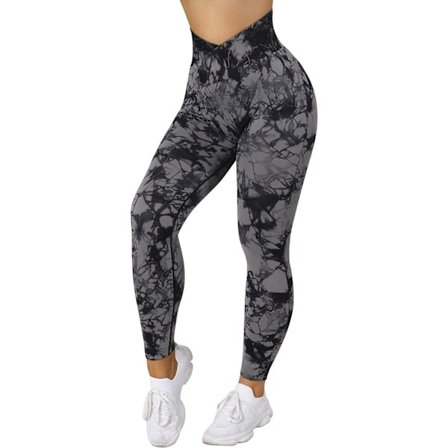 Sømløse crossover leggings for kvinner med høy midje og rumpeheis for trening og yoga