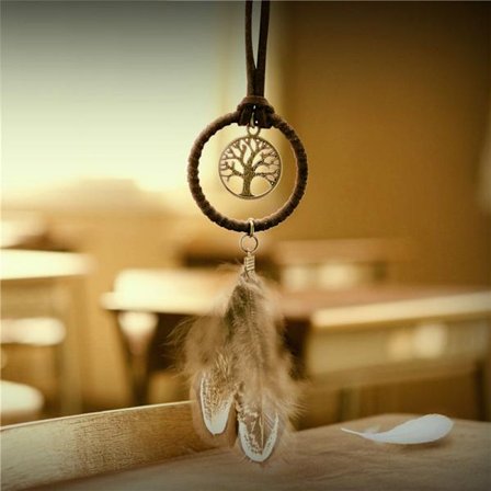 Ny Boho Nyckelring Ring Metal Feather Tofsar Dream Catcher Key