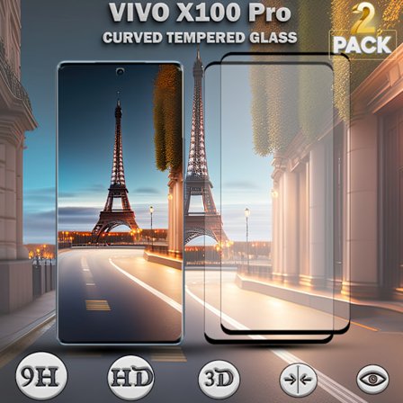 2-Pack Vivo X100 Pro Skärmskydd - Härdat Glas 9H - Super kvalitet 3D