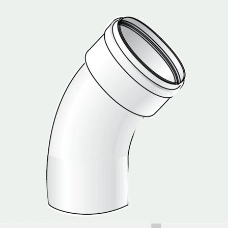 Curva per tubo 45° ø 60 mm m/f (bianco)