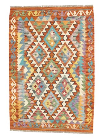 Kelim Afghan Old Style Vloerkleed Oosters Bruin/Groen (Wol, Afghanistan)