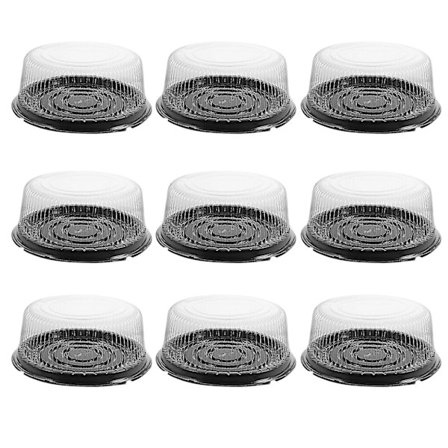 10 kpl Uusiokäyttöisiä Muoviisia Leivonnaiskoteloita Pyöreille Kakuille, Uusiokäyttöinen Muoviastiat Kansien kanssa, Kakkukotelot