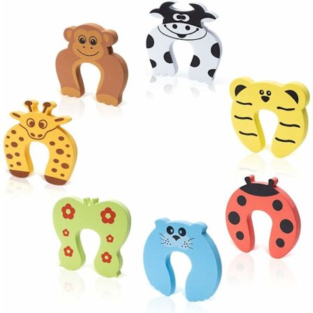 7 stk. dørstopper anti-klem fingerbeskytter dør- og vindusblokkere barnesikring