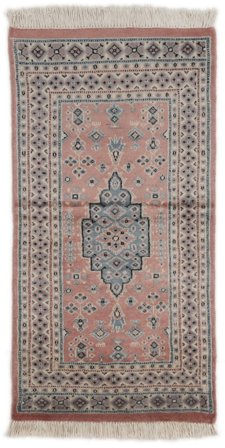 Hand Knotted Pakistan Bokhara 2Ply Rug 62X122 Wool Brown/Dark Grey Small
