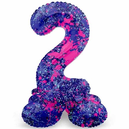 Sifferballong Stående Paint Splash 72 cm "0-9" Siffra 2