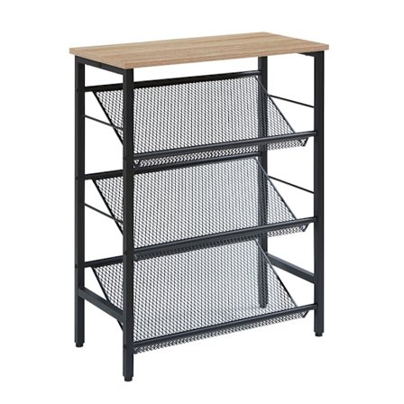 Plexus Kenkäteline 3 Hyllyä Pähkinäpuu Musta 60X30X80Cm