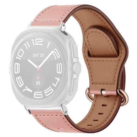 Samsung Galaxy Watch Ultra 47mm klockarmband armband i äkta koskinn - Rosa