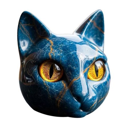 Kattesteinskulptur Kattehodefigur med ravgule øyne Glatt finish Marmortekstur Resin for stue Soverom Kontor Katteelskere Gave-lingling}