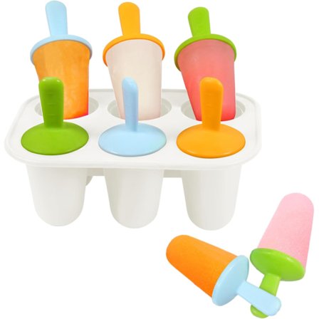 Silikoniset Jäätelömuotit Taaperoille (Valkoinen), 6-Koloinen BPA-Vapaa Premium Silikoni Pienet Jäätelömuotit, Jäätelömuotti 6 Värikkäällä 