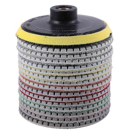 16 stk Diamantpoleringsputer Sett 4 tommer 100 mm Våt/Tørr for Granitt Stein Betong Marmor Polering Bruk Slipeskiver Sett