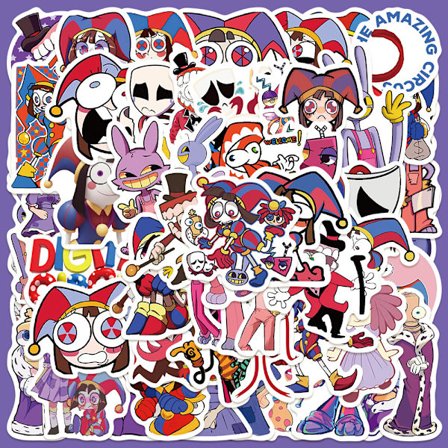 #56 stycken The Amazing Digital Circus klistermärken vattentäta gör-det-själv-klistermärken#