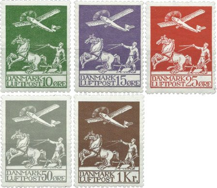 Danmark 1925-1929 - AFA 144-146+181-182 - Ubrugt