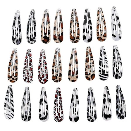 24 stk Kvinner Jenter Mote Leopard Snap Barrettes Hårspenner BB Hårnål Sideklips【PL】